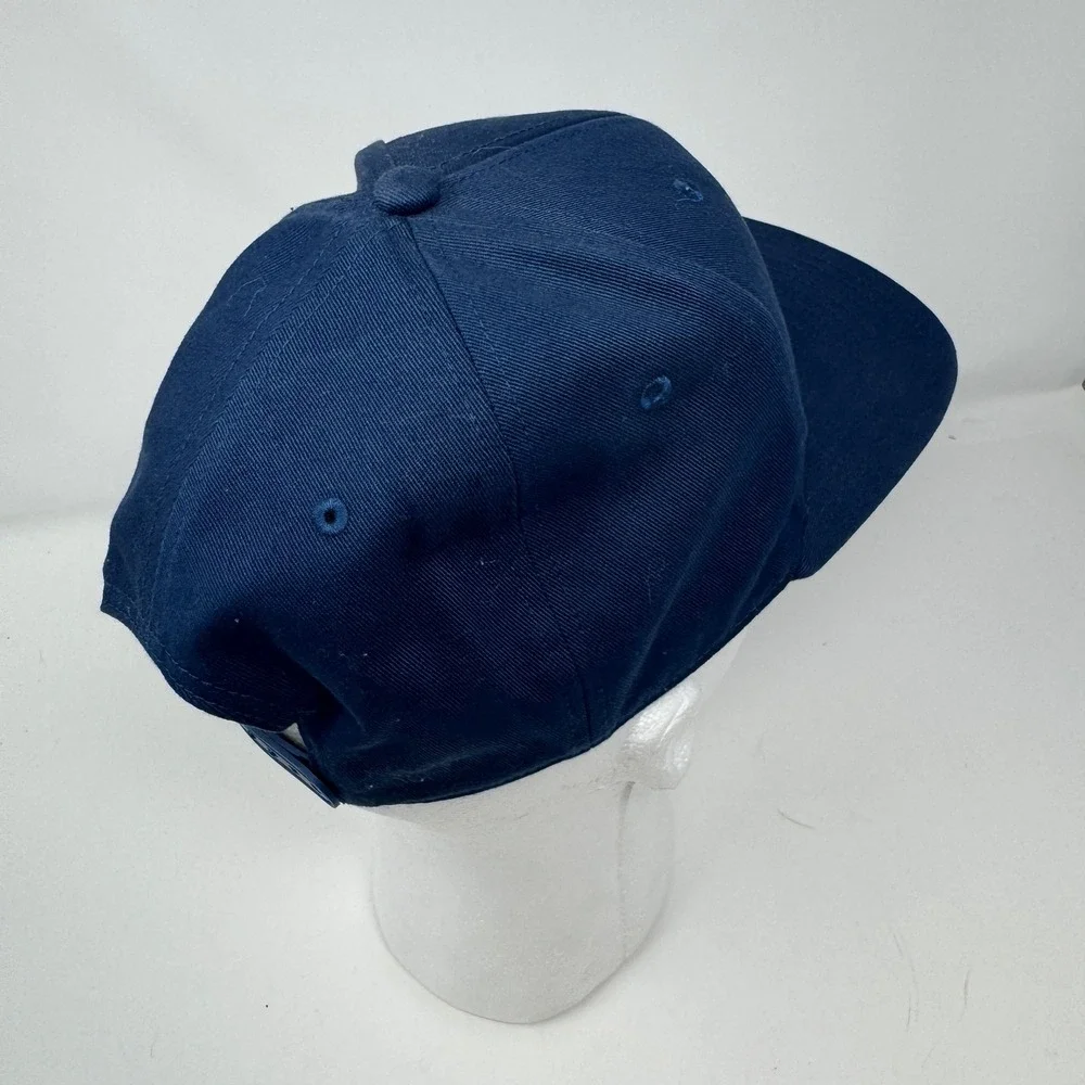 Vans Off The Wall Mens Navy Blue Snapback Hat Embroidered Logo One Size